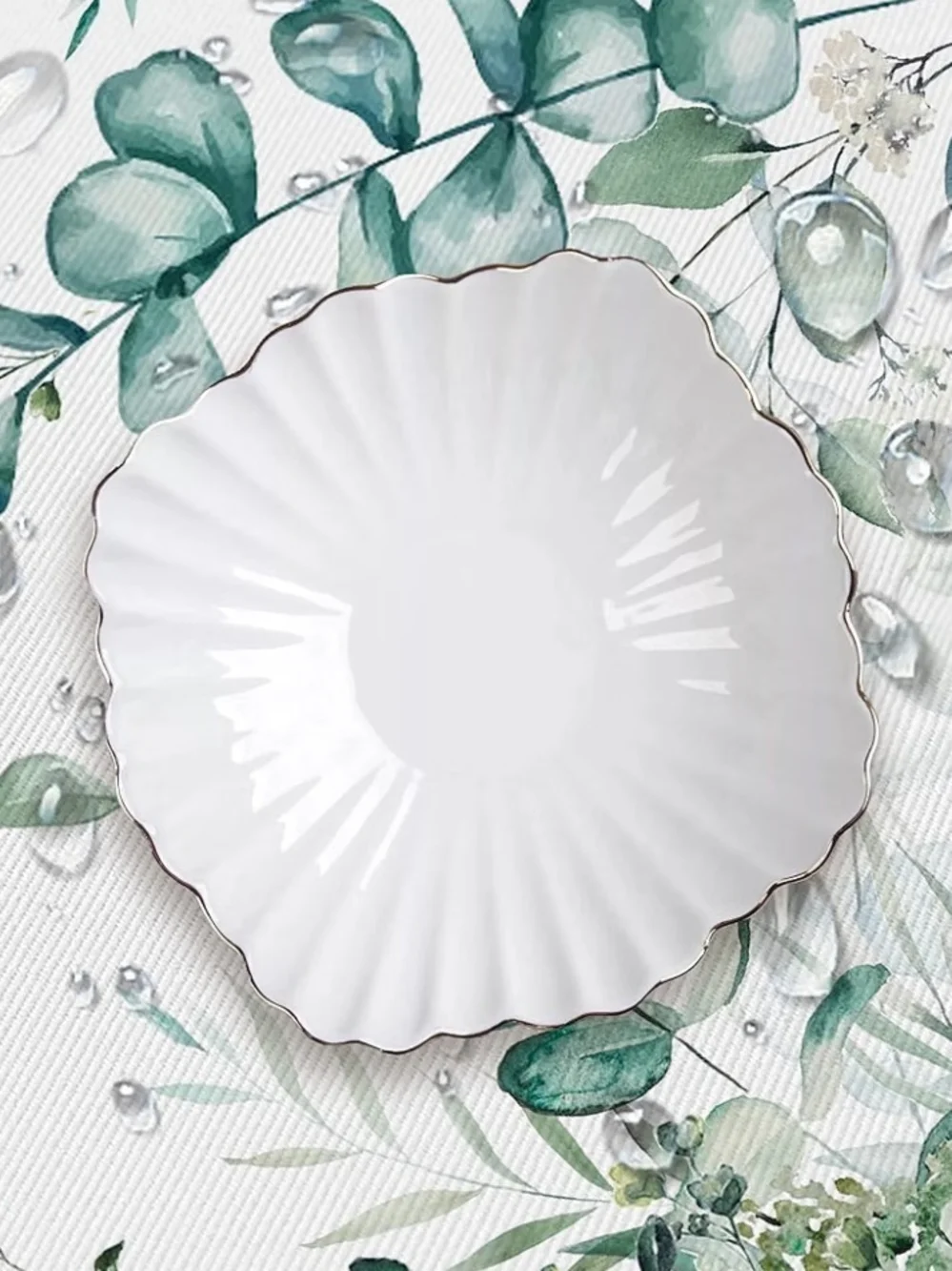 Botanical Sage Green Oval Waterproof Tablecloth Size 54x72